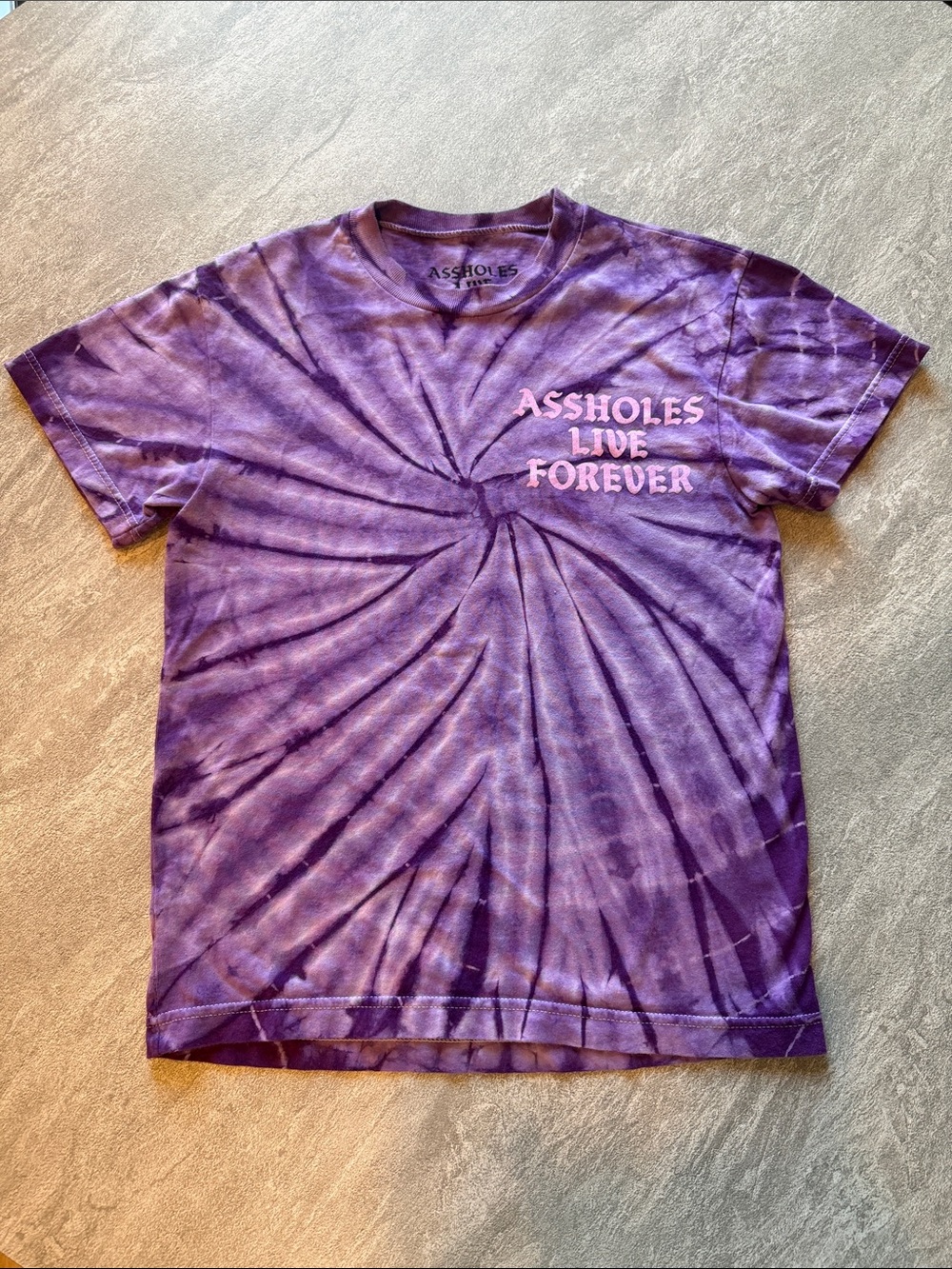Assholes Live Forever Womens' Purple Tie-Dye T-Shirt